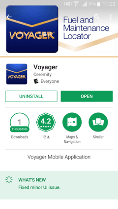 Voyager App in Play Store