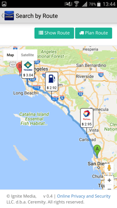 Voyager Search by Route Map