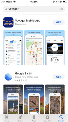iPhone Voyager App Store
