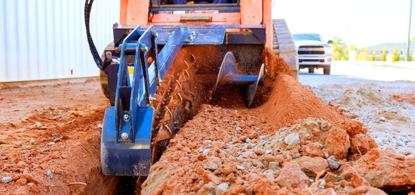 types of construction vehicles trencher